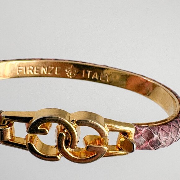 Gucci Set of 2 Snakeskin Bangles, Vintage Gucci Bracelets, Y2K Gucci Bracelets - Picture 6 of 11